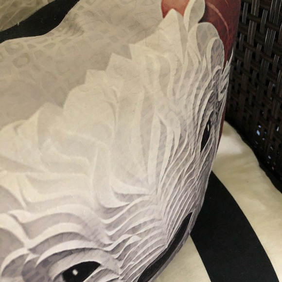 New handmade designer silk front geometric ram throw pillow cove down insert - Picture 6 of 8